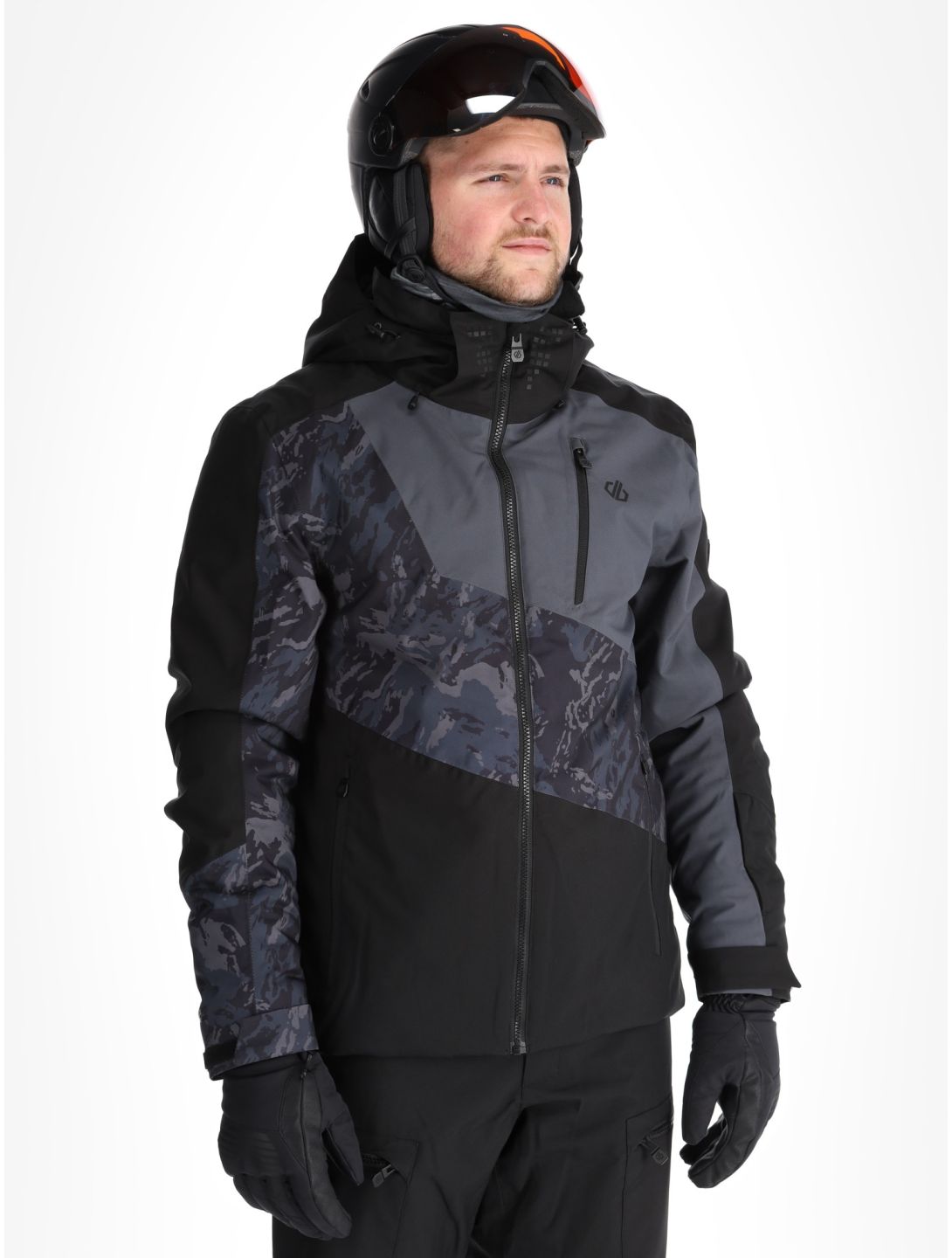 Dare2b, Baseplate II veste de ski hommes Black / Ebony Grey Mountain Print gris, noir 