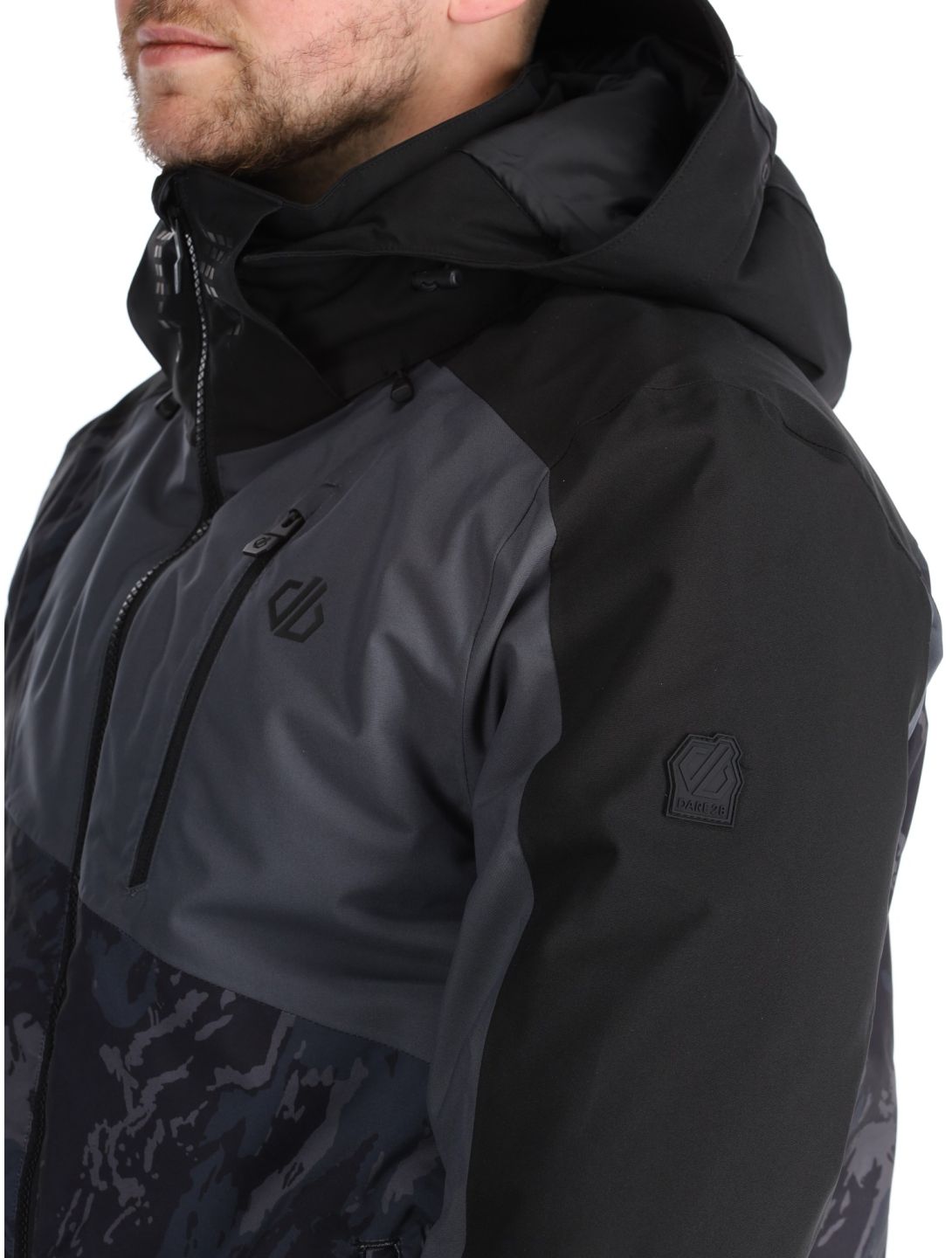 Dare2b, Baseplate II veste de ski hommes Black / Ebony Grey Mountain Print gris, noir 