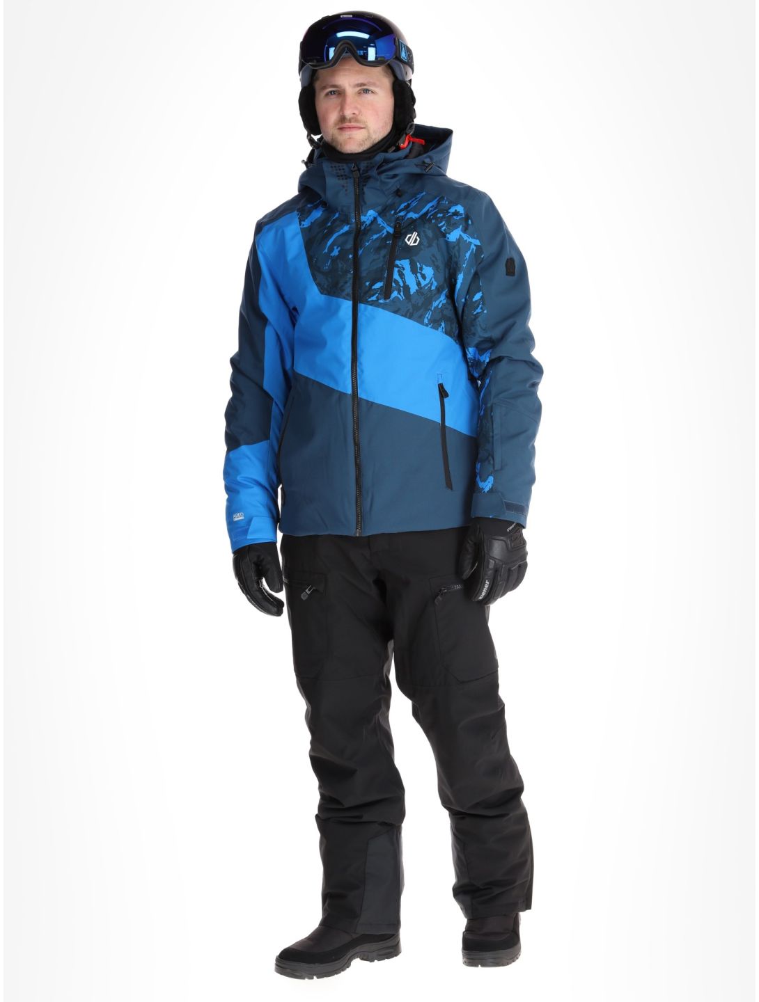 Dare2b, Baseplate II veste de ski hommes Moonlight Denim / Athletic Blue Mountain Print bleu 