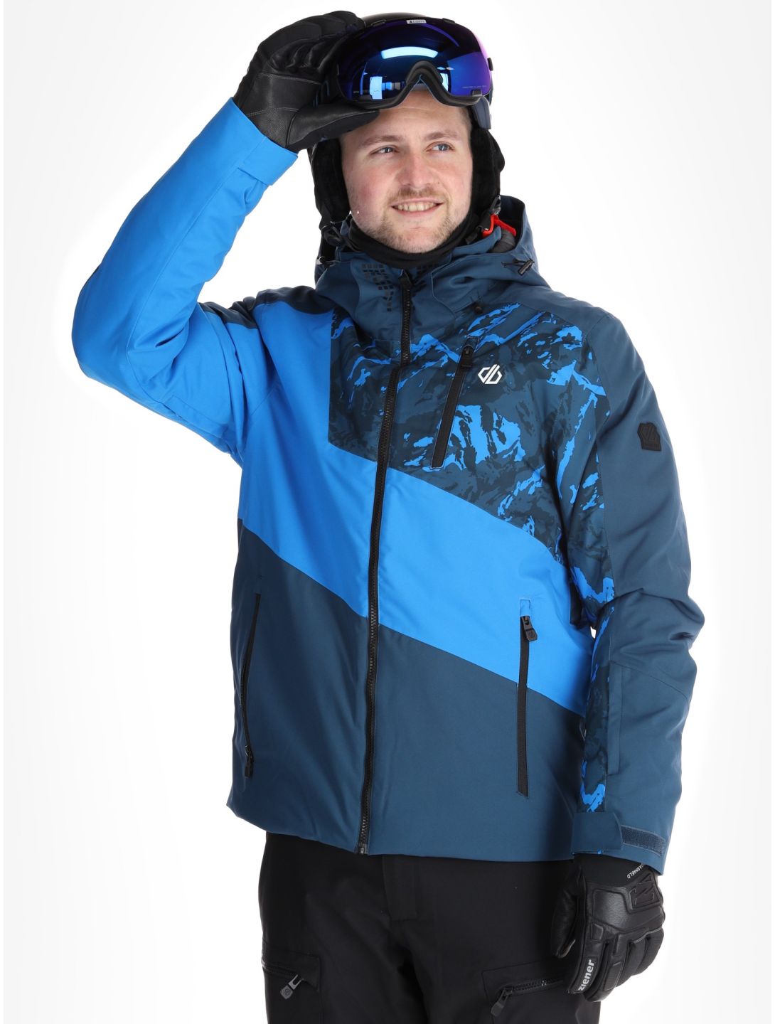 Dare2b, Baseplate II veste de ski hommes Moonlight Denim / Athletic Blue Mountain Print bleu 