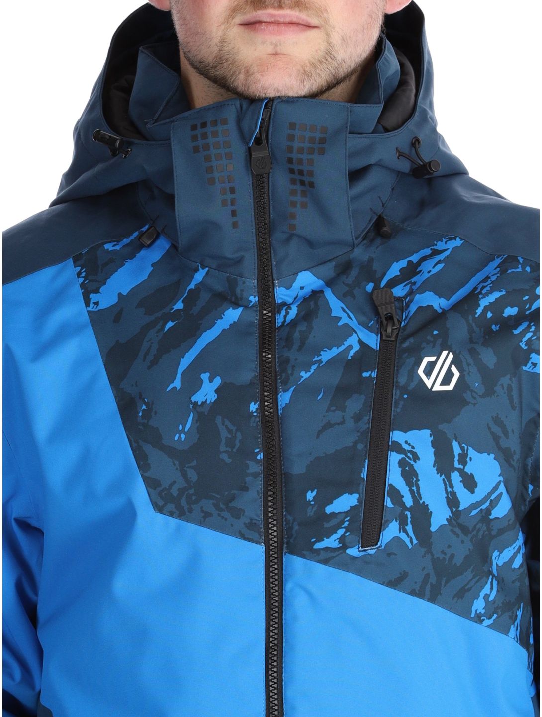 Dare2b, Baseplate II veste de ski hommes Moonlight Denim / Athletic Blue Mountain Print bleu 