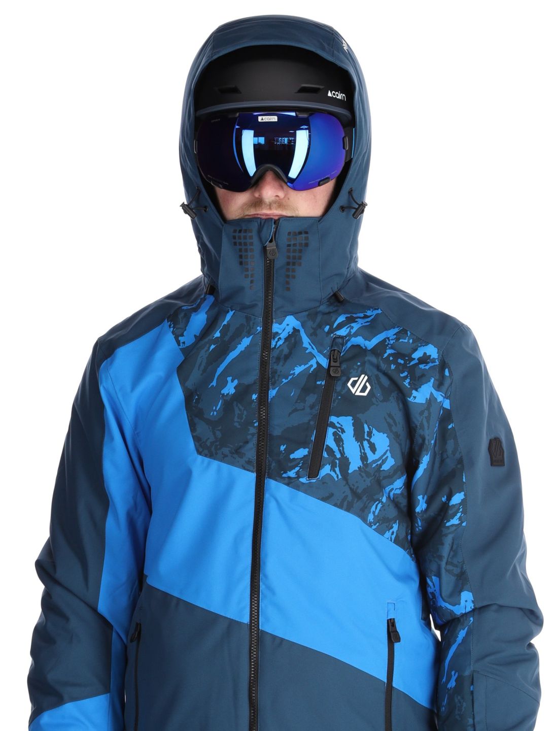 Dare2b, Baseplate II veste de ski hommes Moonlight Denim / Athletic Blue Mountain Print bleu 