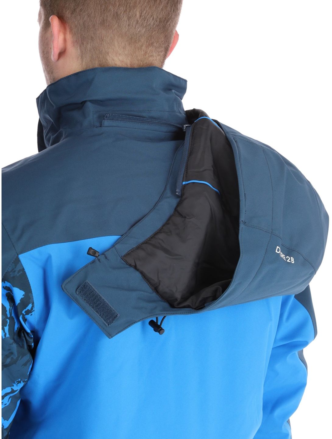 Dare2b, Baseplate II veste de ski hommes Moonlight Denim / Athletic Blue Mountain Print bleu 