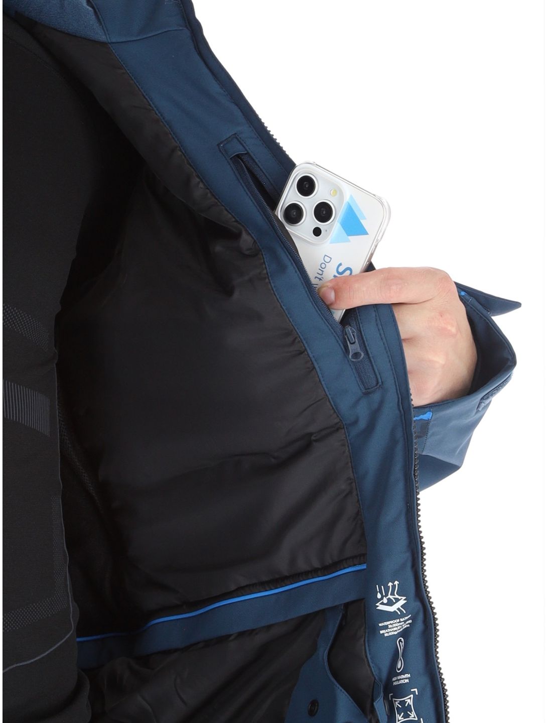 Dare2b, Baseplate II veste de ski hommes Moonlight Denim / Athletic Blue Mountain Print bleu 