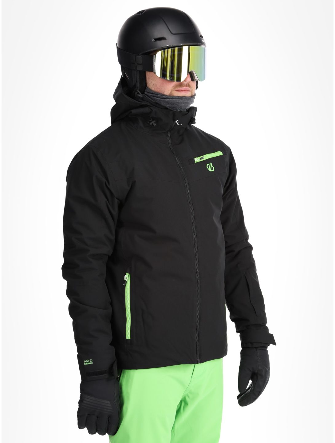 Dare2b, Eagly II veste de ski hommes Black / Green Flash noir, vert 