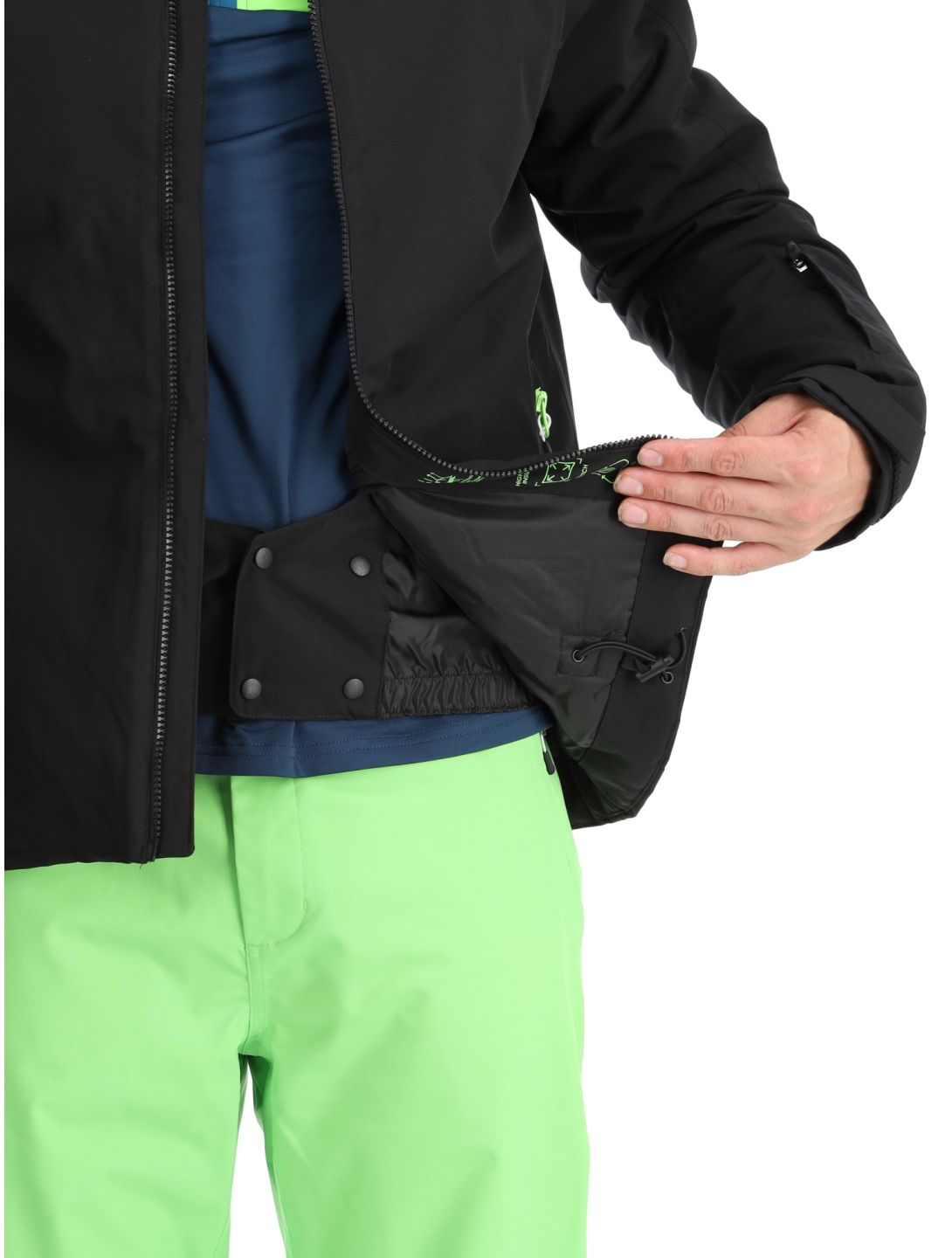 Dare2b, Eagly II veste de ski hommes Black / Green Flash noir, vert 