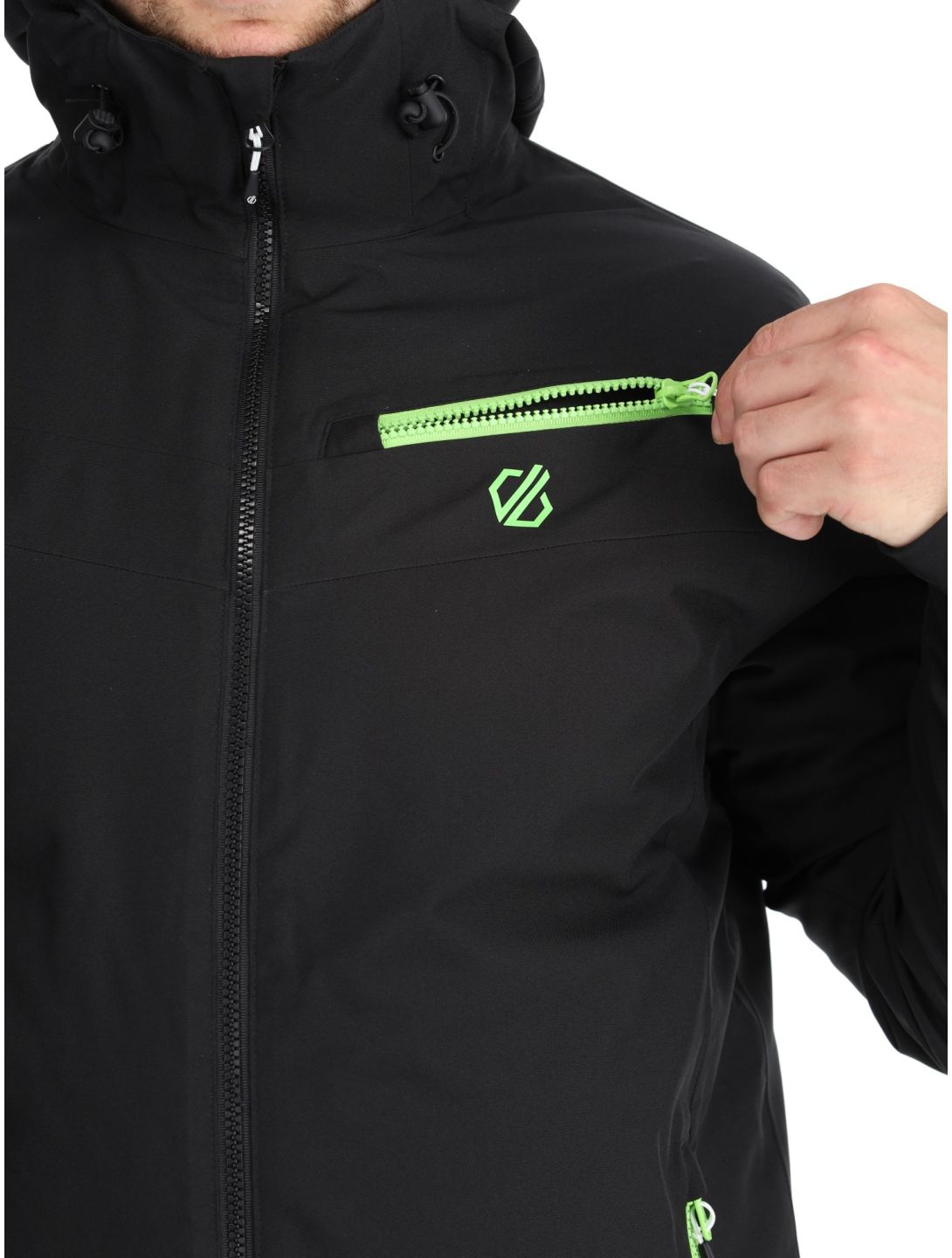 Dare2b, Eagly II veste de ski hommes Black / Green Flash noir, vert 