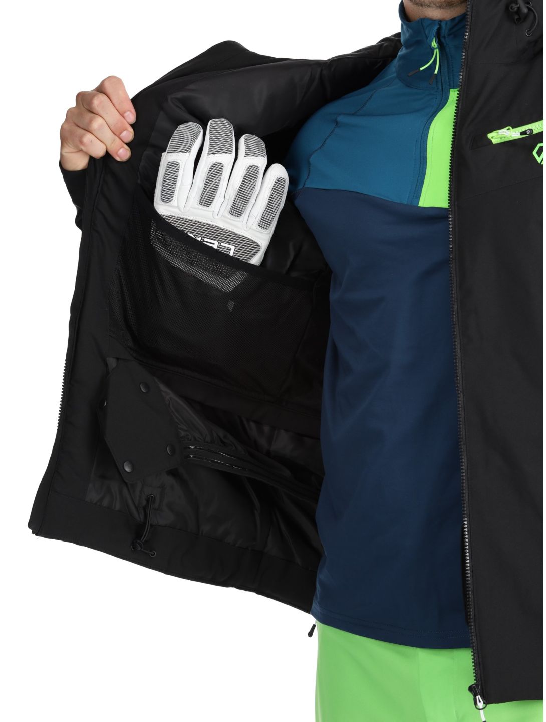 Dare2b, Eagly II veste de ski hommes Black / Green Flash noir, vert 