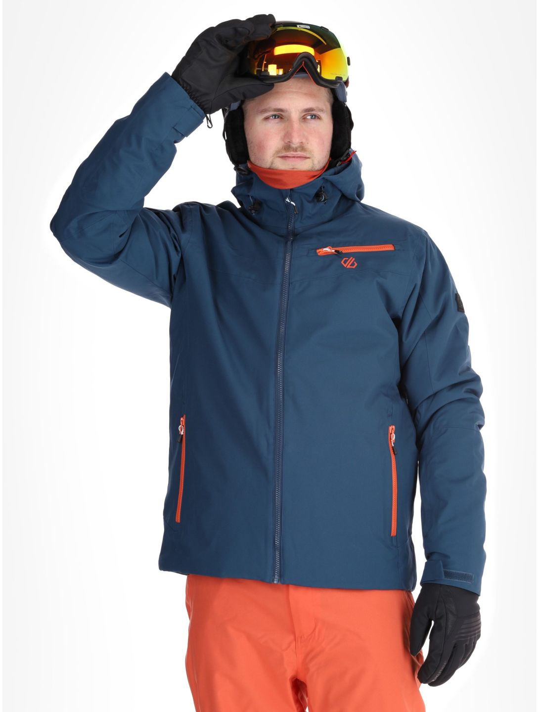 Dare2b, Eagly II veste de ski hommes Moonlight Denim / Orange Rust bleu, orange 