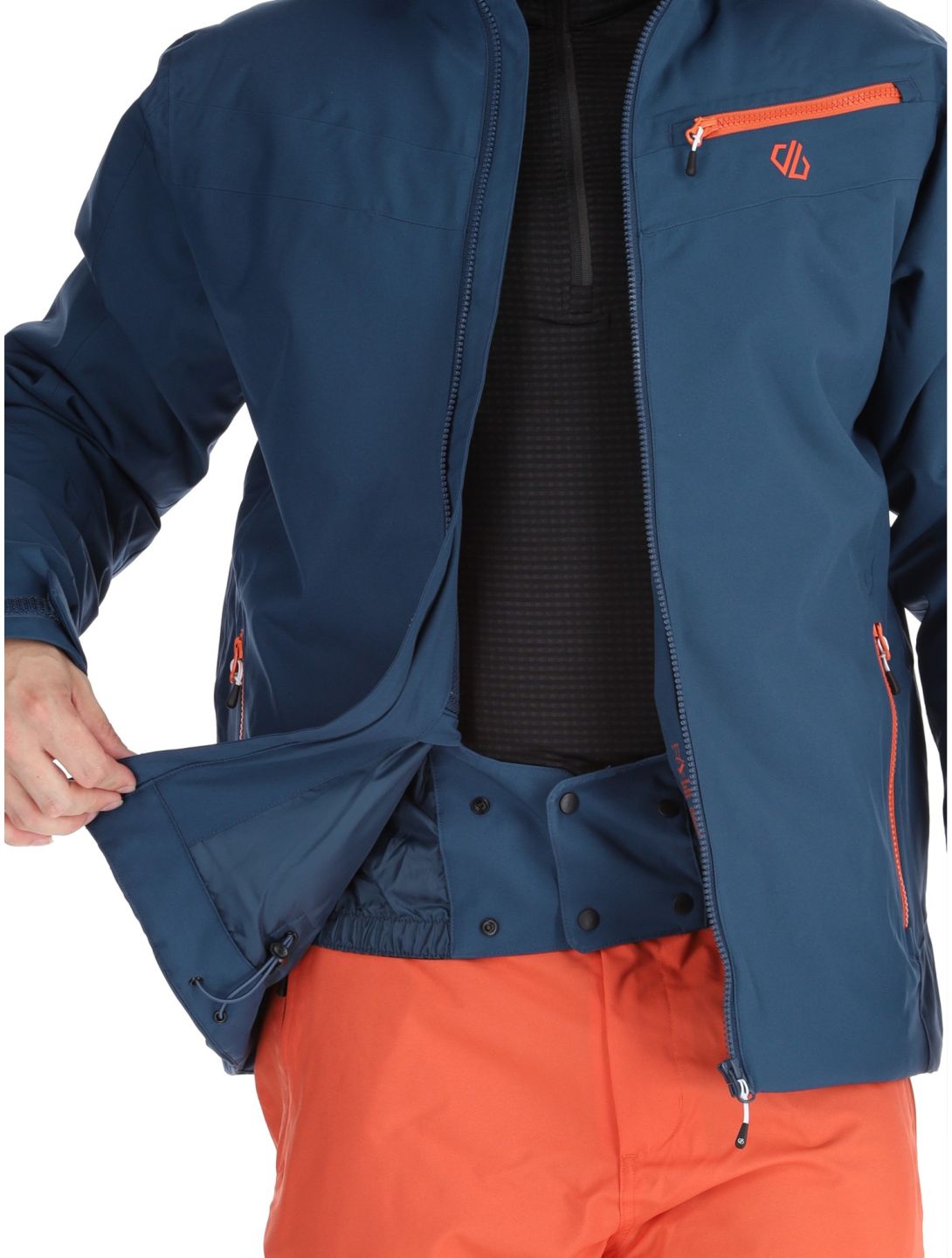 Dare2b, Eagly II veste de ski hommes Moonlight Denim / Orange Rust bleu, orange 