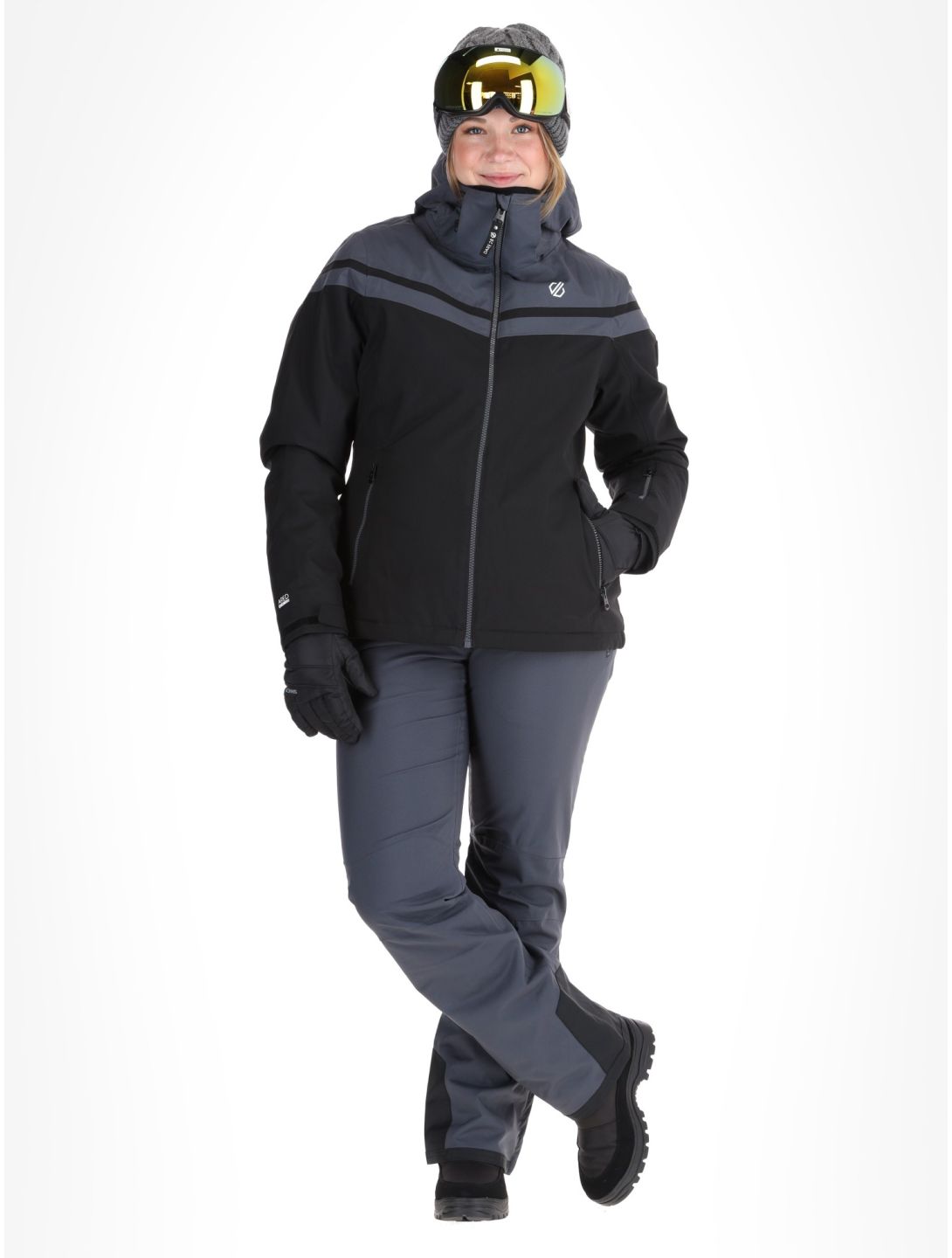 Dare2b, Flurry veste de ski femmes Black / Ebony gris, noir 