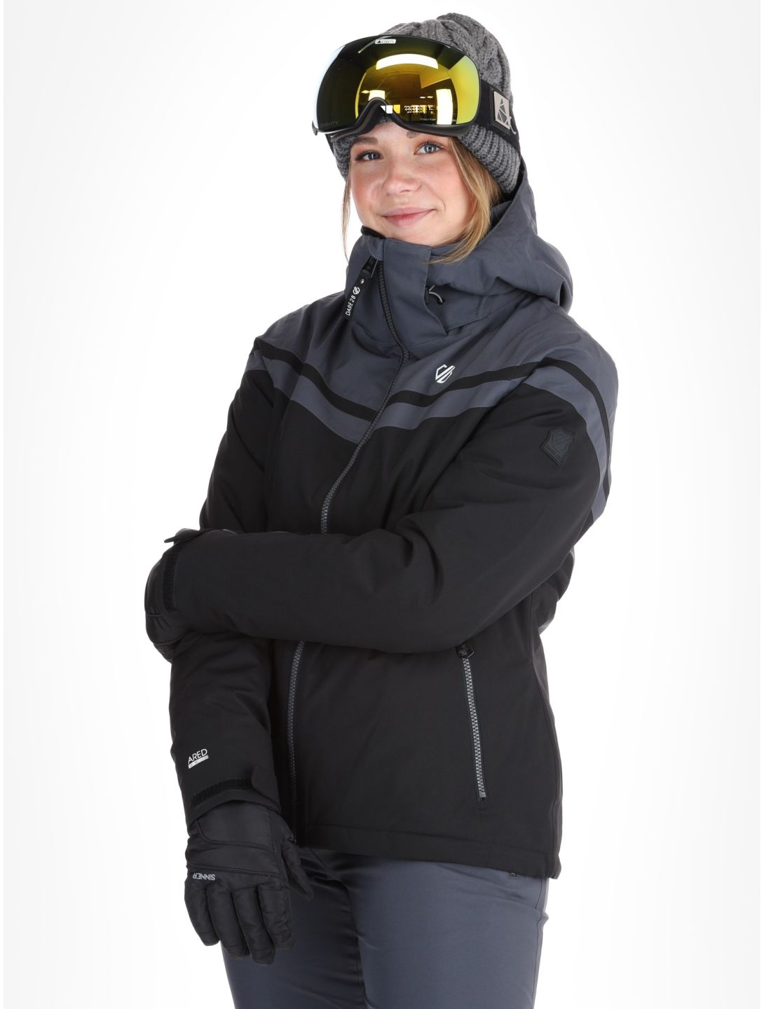 Dare2b, Flurry veste de ski femmes Black / Ebony gris, noir 