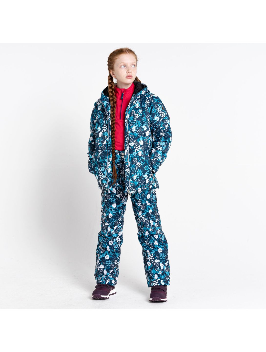 Dare2b, Girls Verdict veste de ski enfants floral print river bleu 