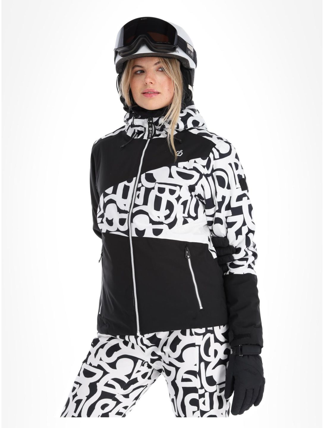 Dare2b, Ice veste de ski femmes Black and White Graffiti Print / Black blanc, noir 