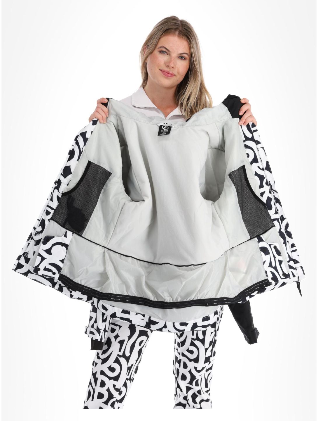 Dare2b, Ice veste de ski femmes Black and White Graffiti Print / Black blanc, noir 