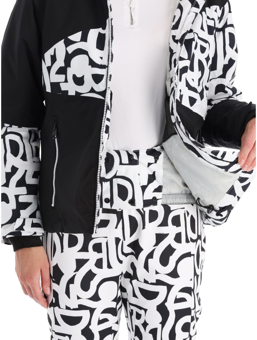 Dare2b, Ice veste de ski femmes Black and White Graffiti Print / Black blanc, noir 