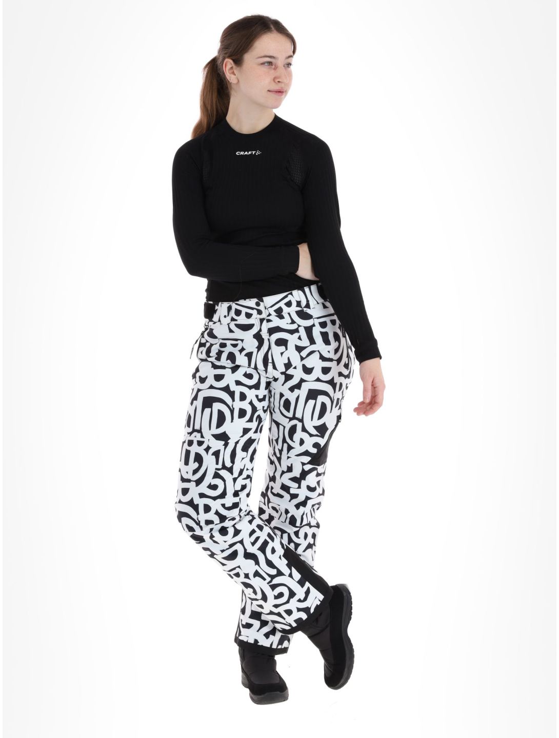 Dare2b, Ice pantalon de ski femmes Black and White Graffiti Print blanc, noir 