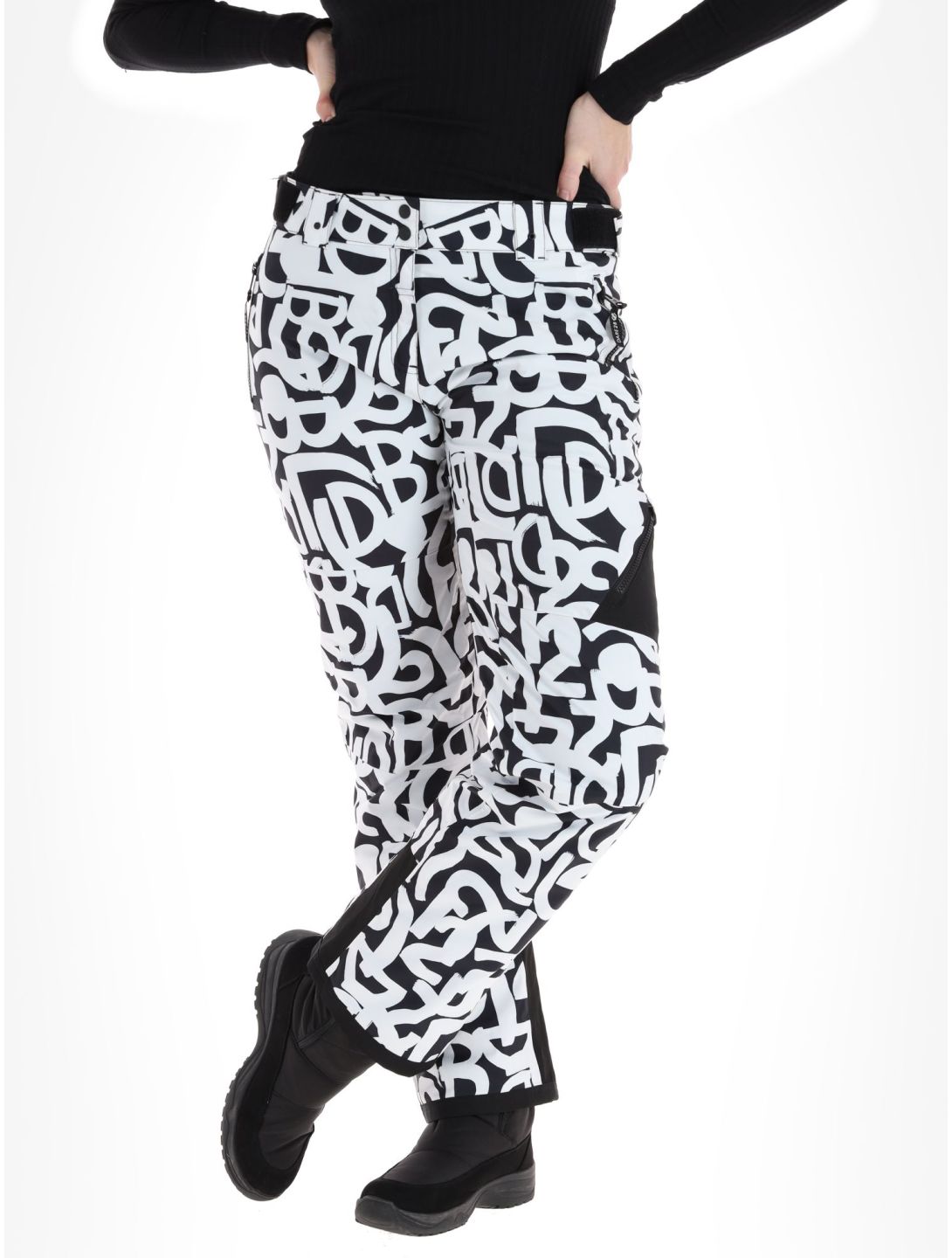 Dare2b, Ice pantalon de ski femmes Black and White Graffiti Print blanc, noir 