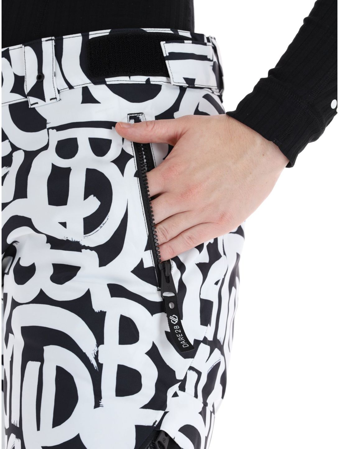 Dare2b, Ice pantalon de ski femmes Black and White Graffiti Print blanc, noir 