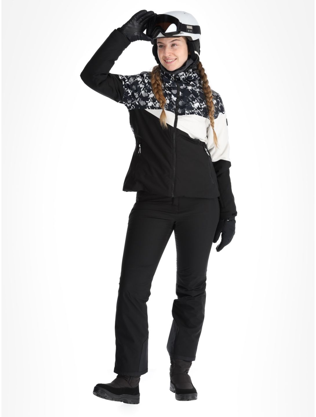 Dare2b, Ice III veste de ski femmes Black Distressed Dogtooth Print blanc, noir 