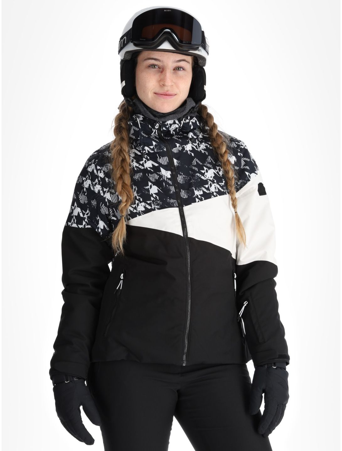 Dare2b, Ice III veste de ski femmes Black Distressed Dogtooth Print blanc, noir 