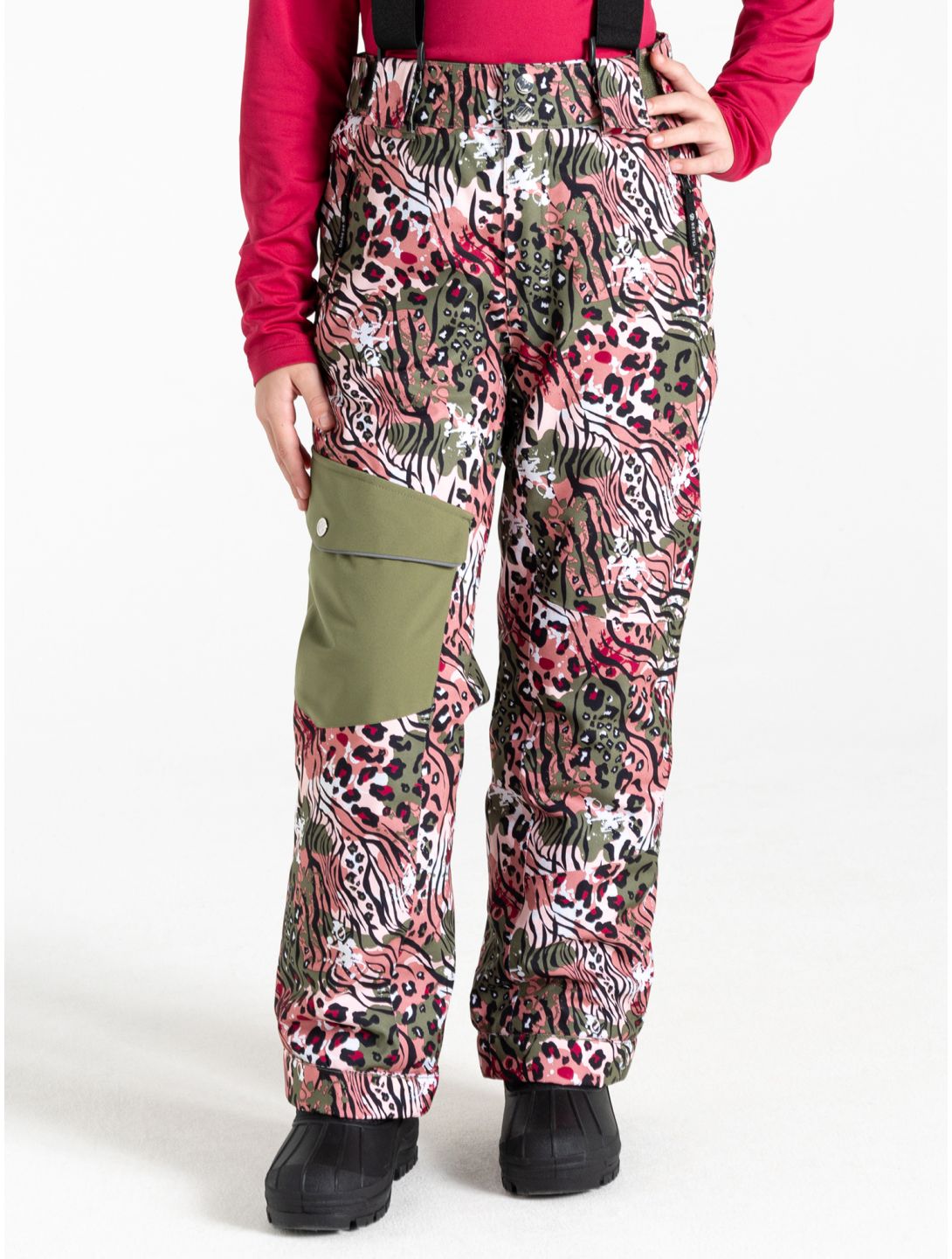 Dare2b, Pow pantalon de ski enfants Olivine Green Leopard Print vert 