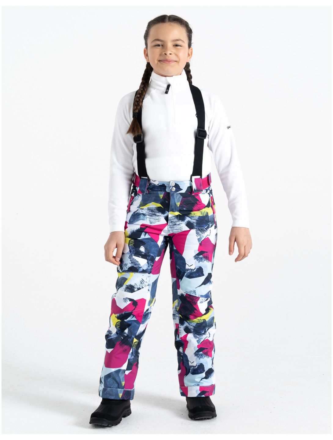 Dare2b, Pow pantalon de ski enfants Quiet Blue Abstract Mountain Print multicolore 