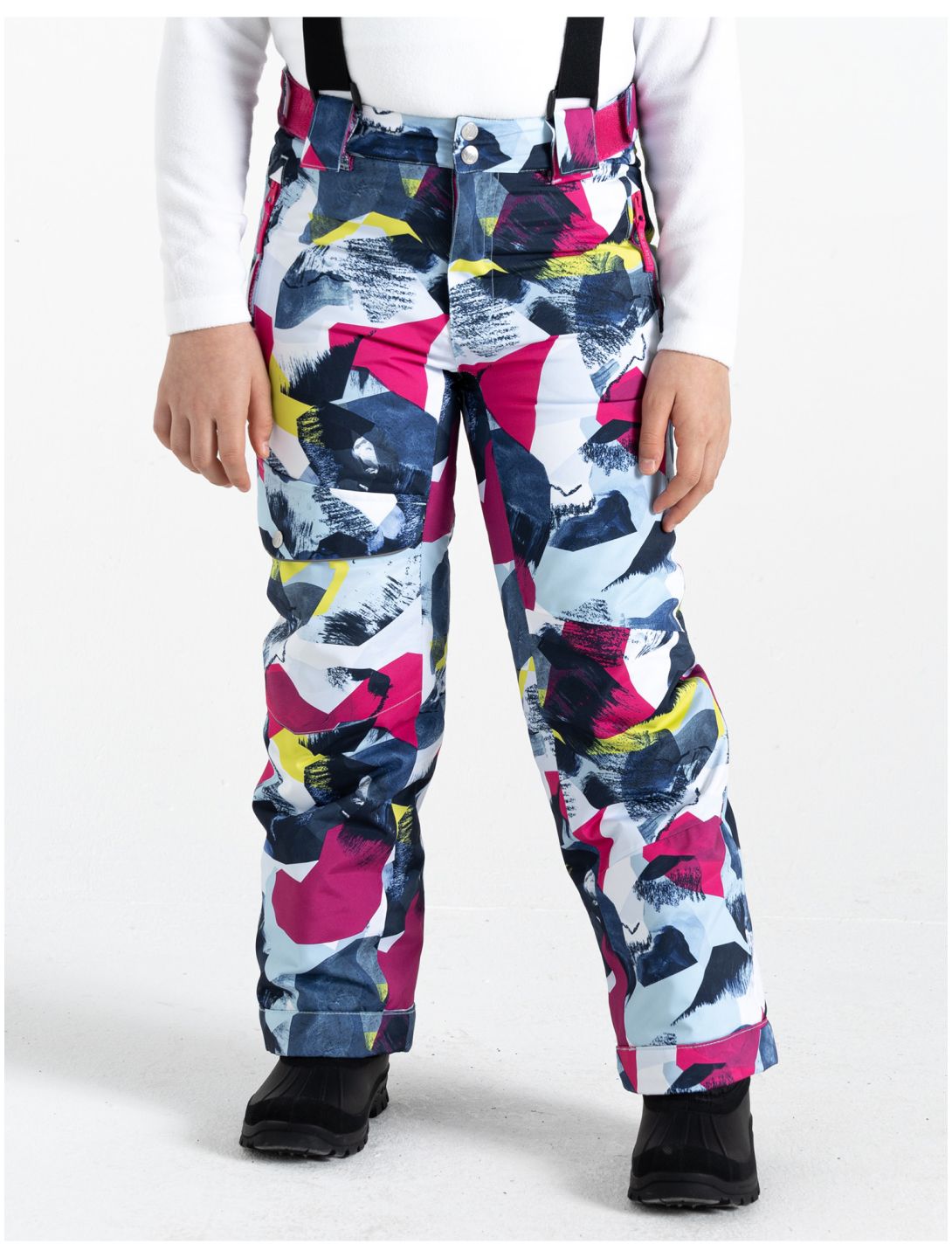 Dare2b, Pow pantalon de ski enfants Quiet Blue Abstract Mountain Print multicolore 