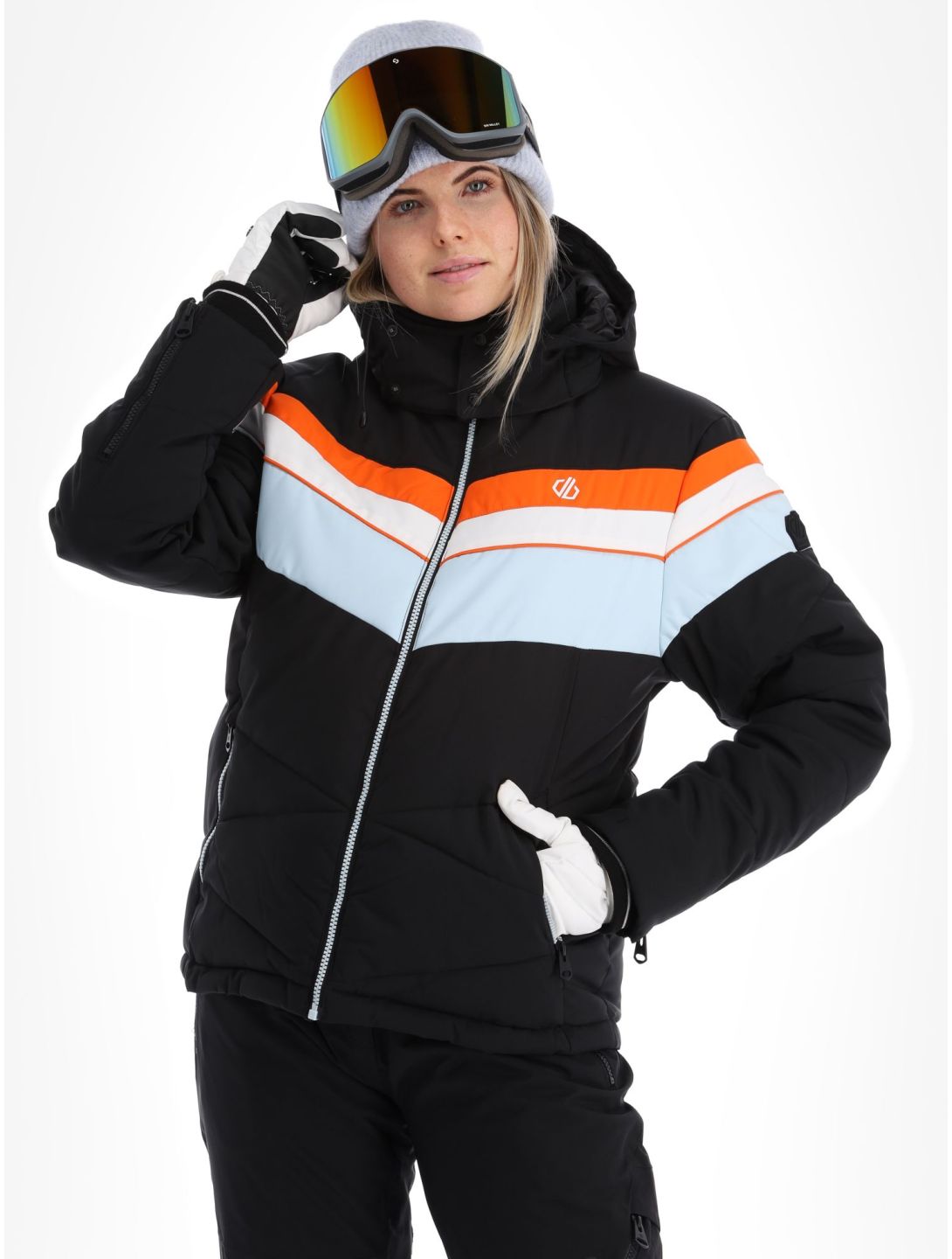 Dare2b, Powder veste de ski femmes Black / Quiet Blue bleu, noir 