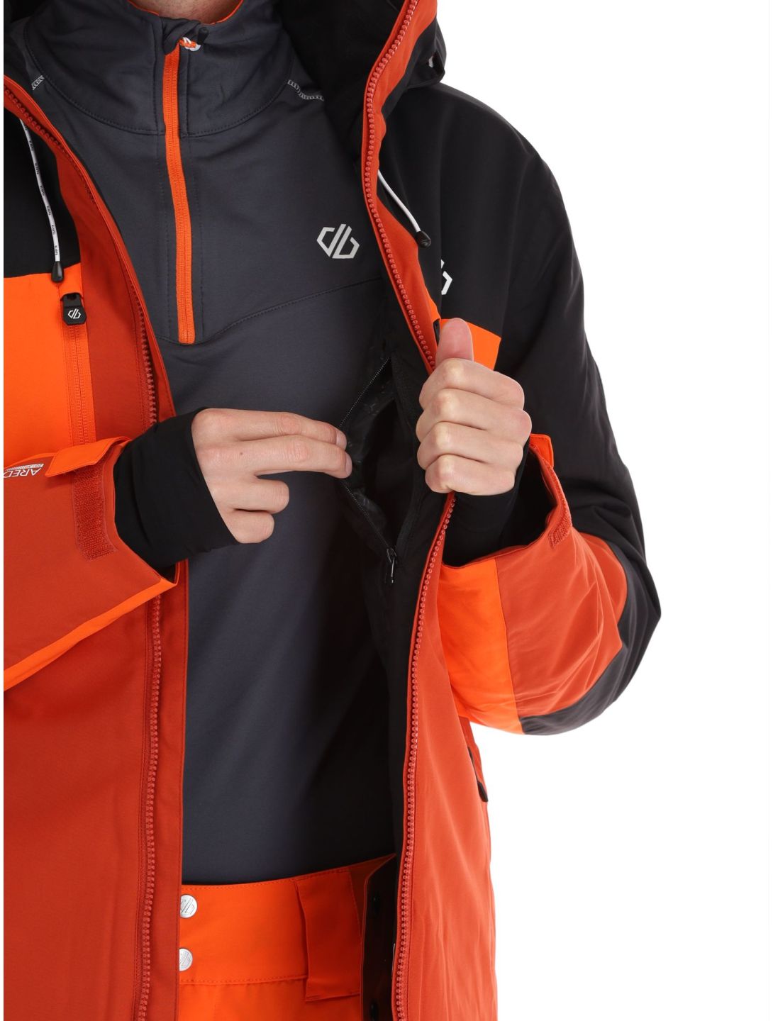 Dare2b, Slopeside veste de ski hommes PuffinOr / Blk noir, orange 