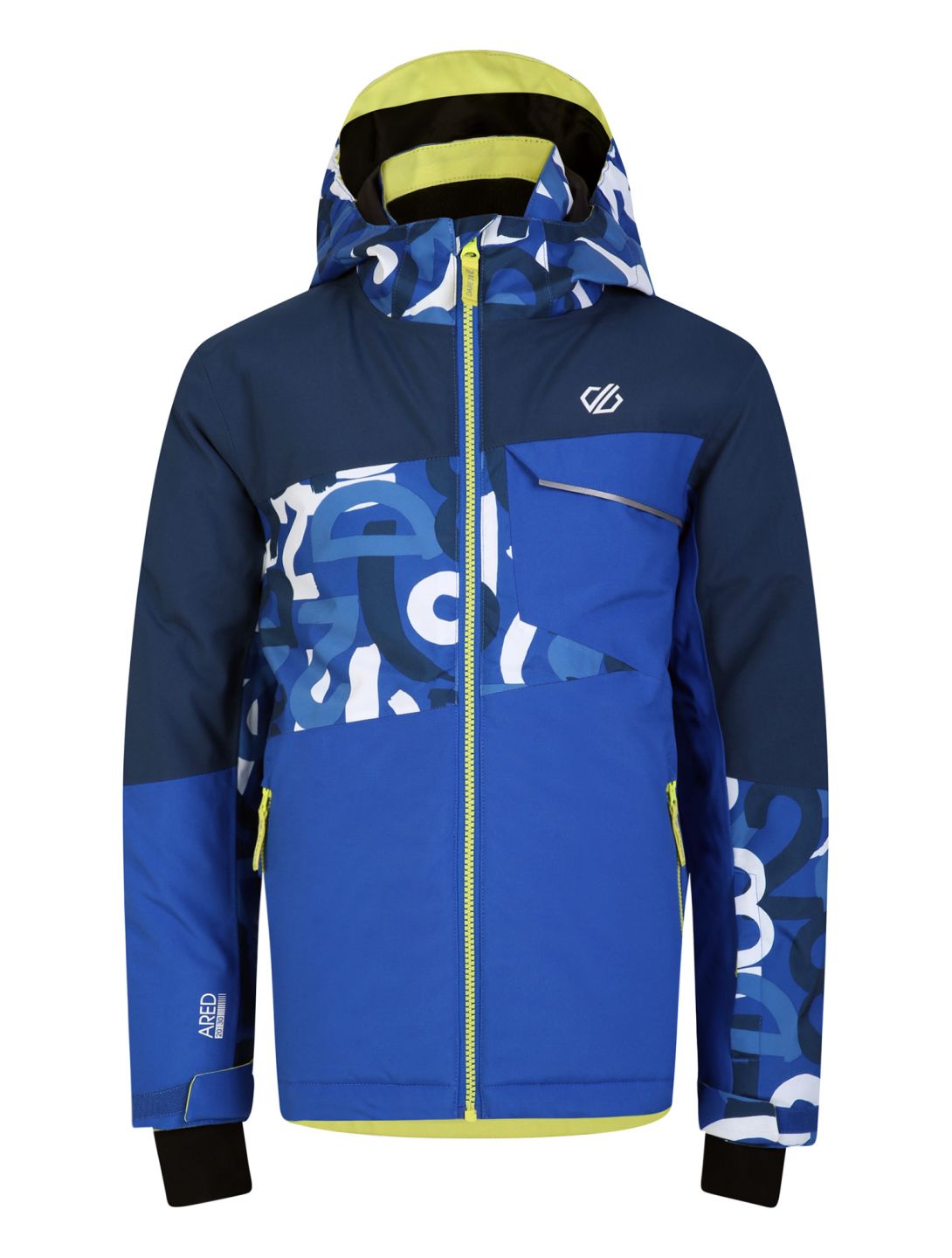 Dare2b, Traverse veste de ski enfants Olympian Blue Graffiti Print / Moonlight Denim bleu 