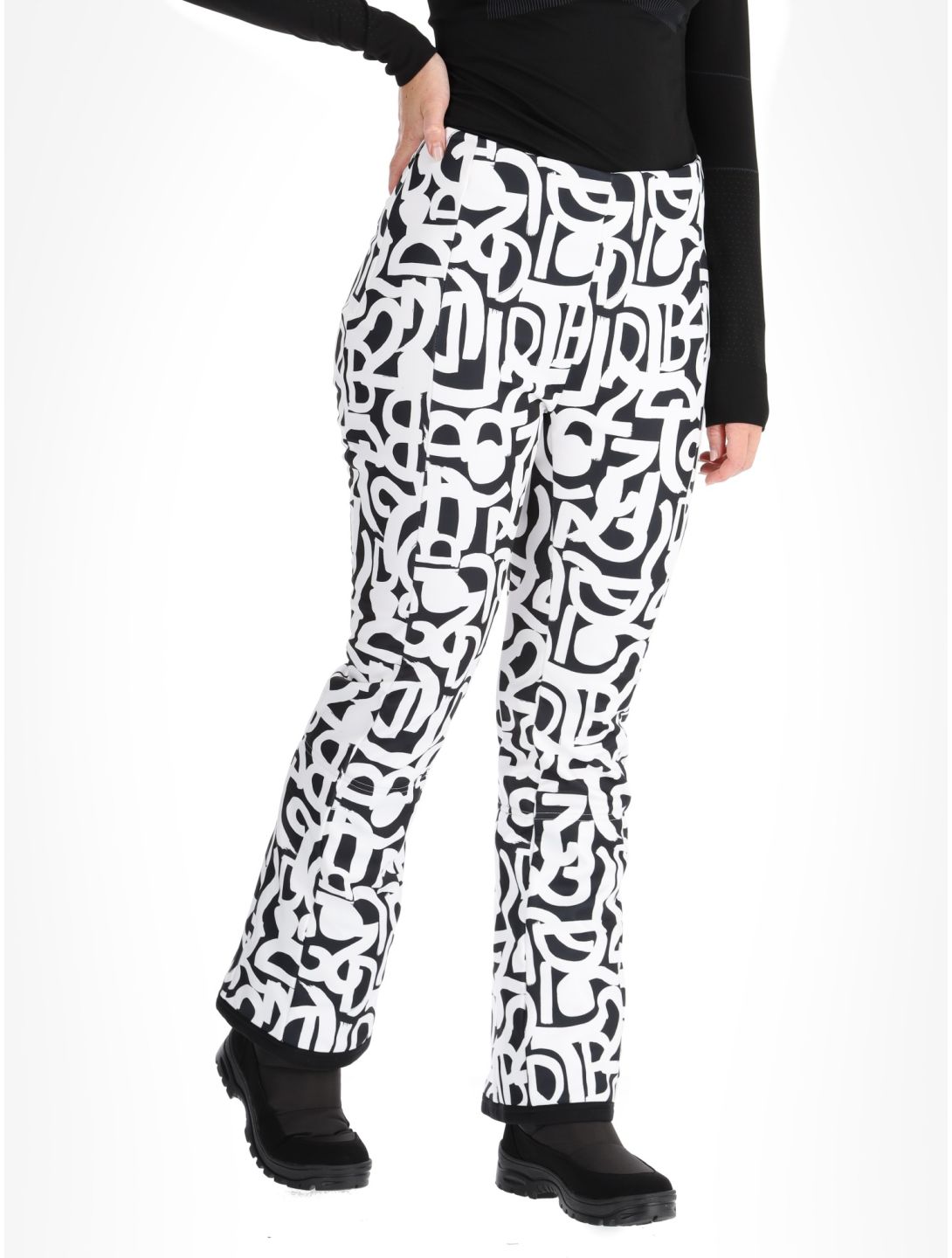 Dare2b, Upshill pantalon de ski en softshell femmes Black and White Graffiti Print blanc, noir 