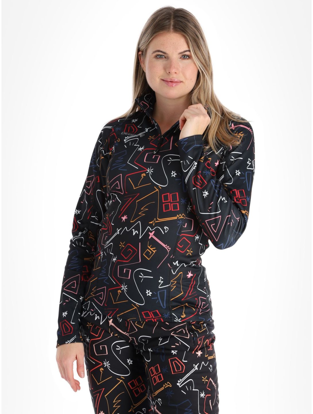 Degre7, Veyrand Print pull de ski femmes Black noir 