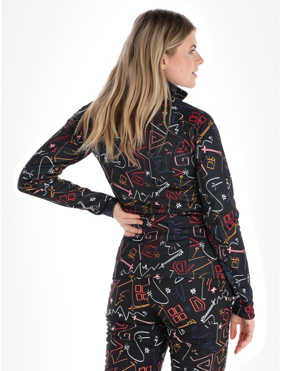 Degre7, Veyrand Print pull de ski femmes Black noir 