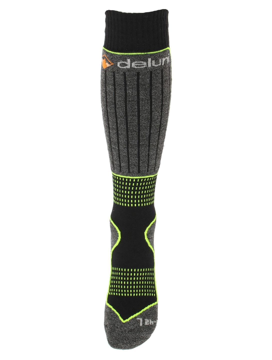 Deluni, Luca chaussettes de ski enfants Black With Neon Green Lines noir, vert 