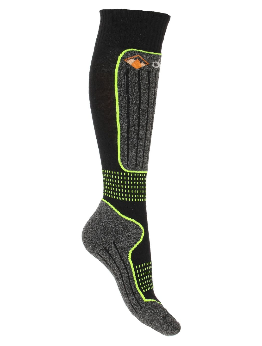 Deluni, Luca chaussettes de ski enfants Black With Neon Green Lines noir, vert 