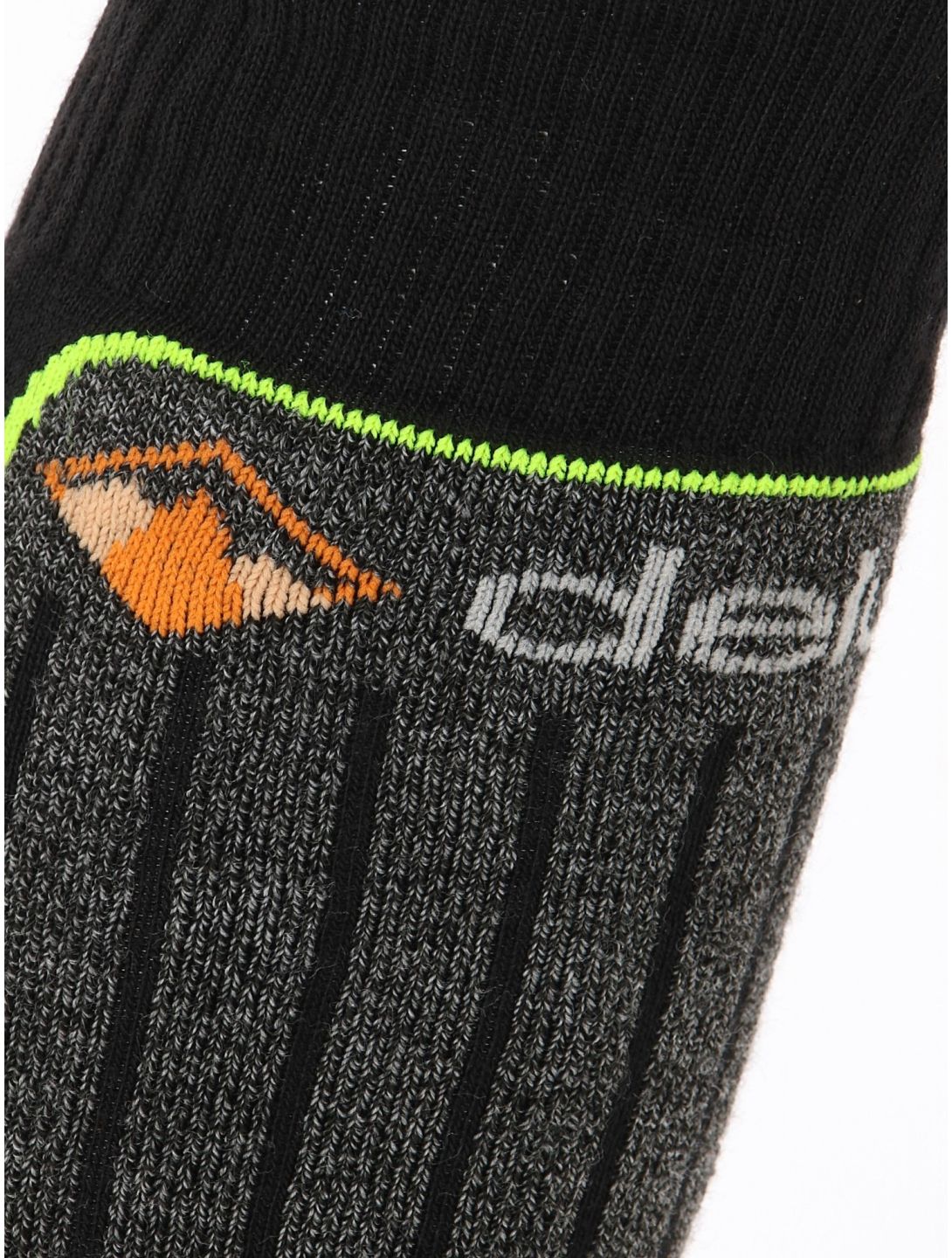 Deluni, Luca chaussettes de ski enfants Black With Neon Green Lines noir, vert 