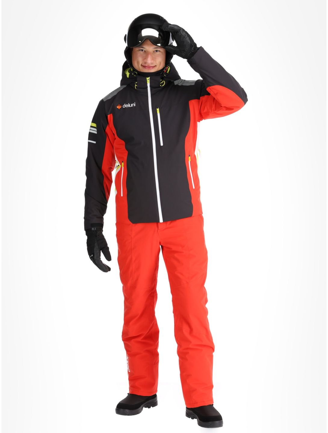 Deluni, Challenger 4 veste de ski hommes Black/ Red noir, rouge 