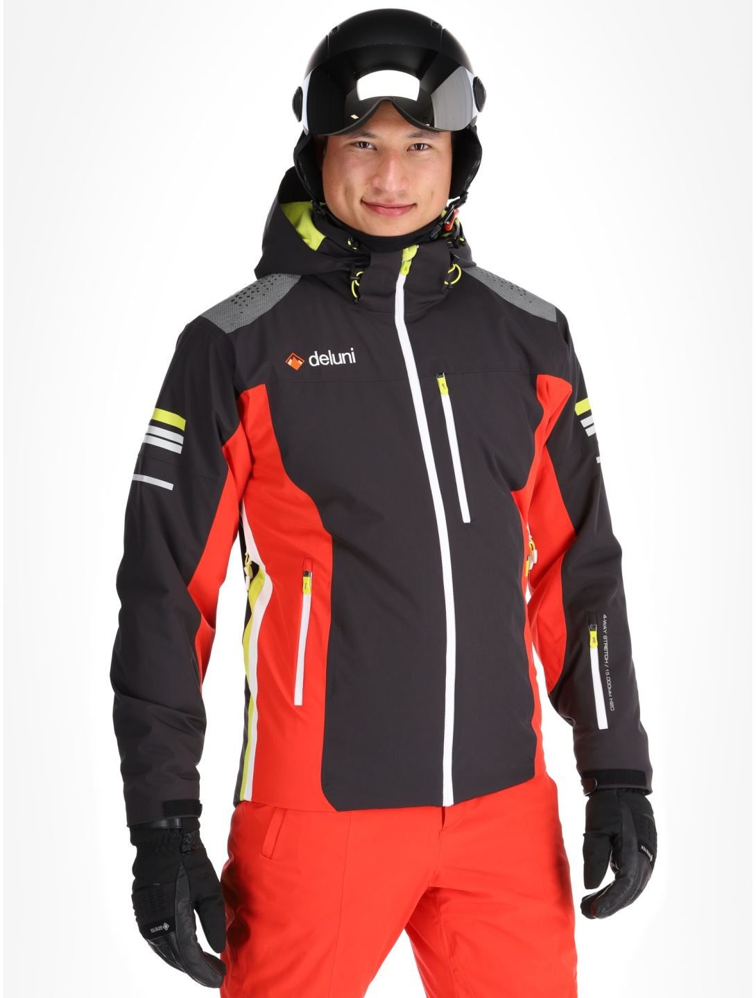 Deluni, Challenger 4 veste de ski hommes Black/ Red noir, rouge 