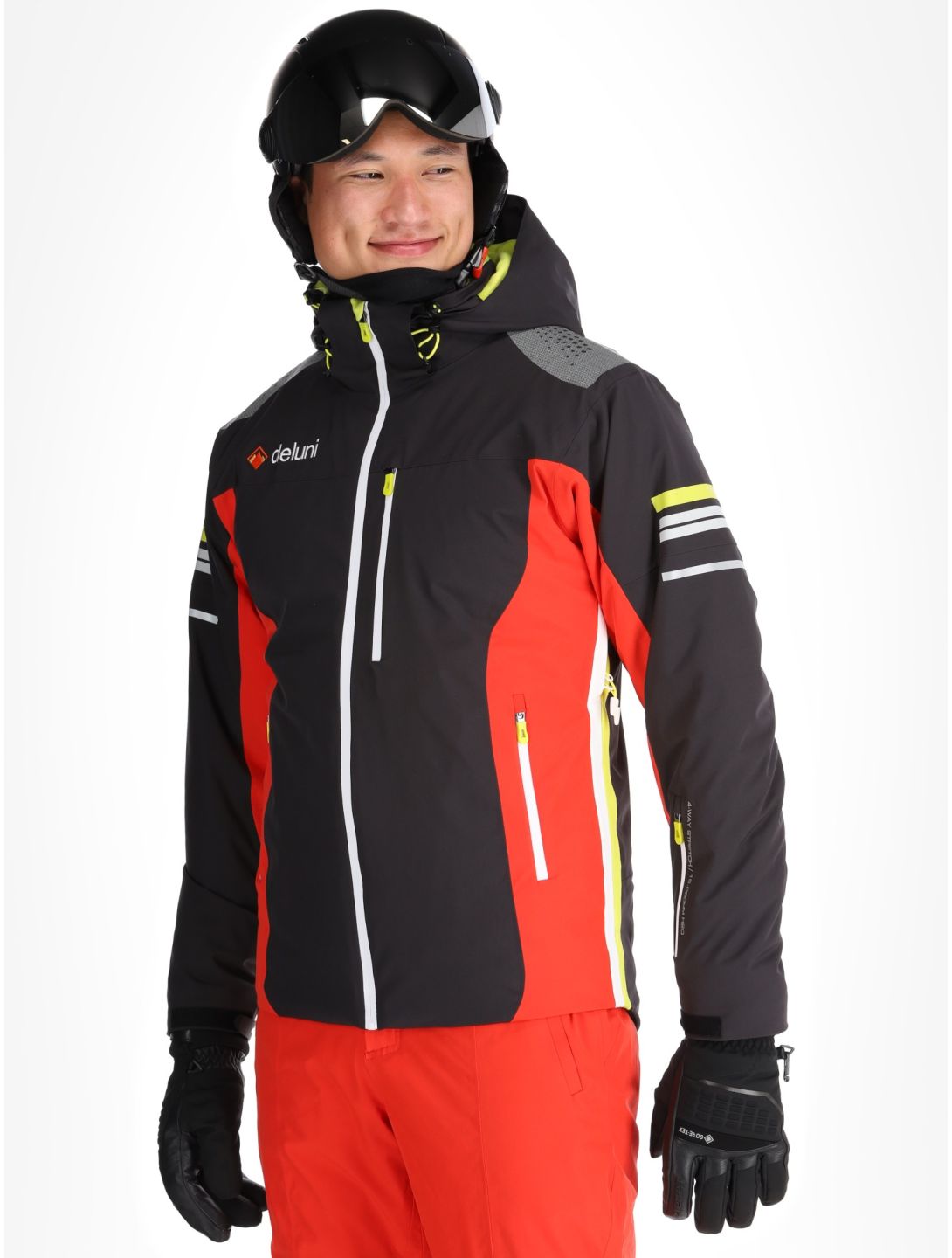 Deluni, Challenger 4 veste de ski hommes Black/ Red noir, rouge 