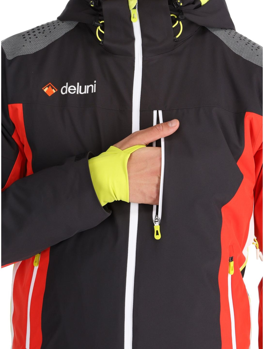 Deluni, Challenger 4 veste de ski hommes Black/ Red noir, rouge 