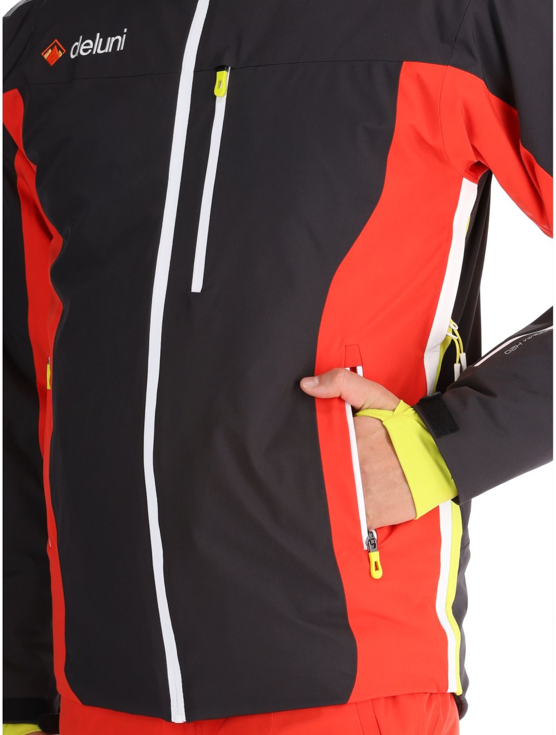 Deluni, Challenger 4 veste de ski hommes Black/ Red noir, rouge 