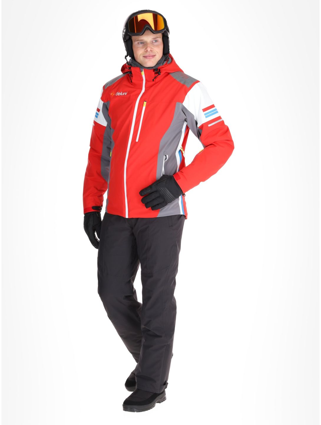 Deluni, Challenger 4 veste de ski hommes Red / Anthracite gris, rouge 