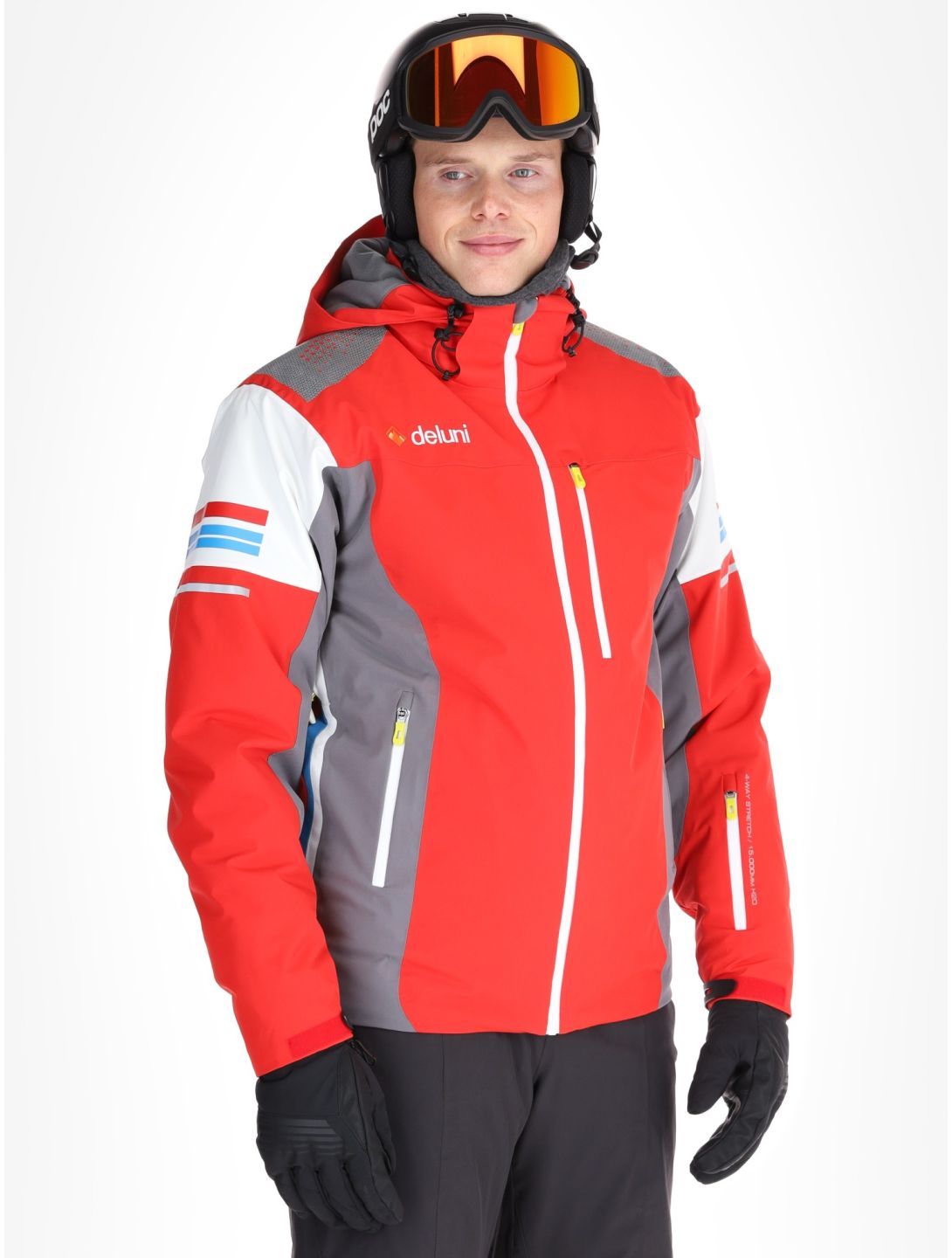 Deluni, Challenger 4 veste de ski hommes Red / Anthracite gris, rouge 