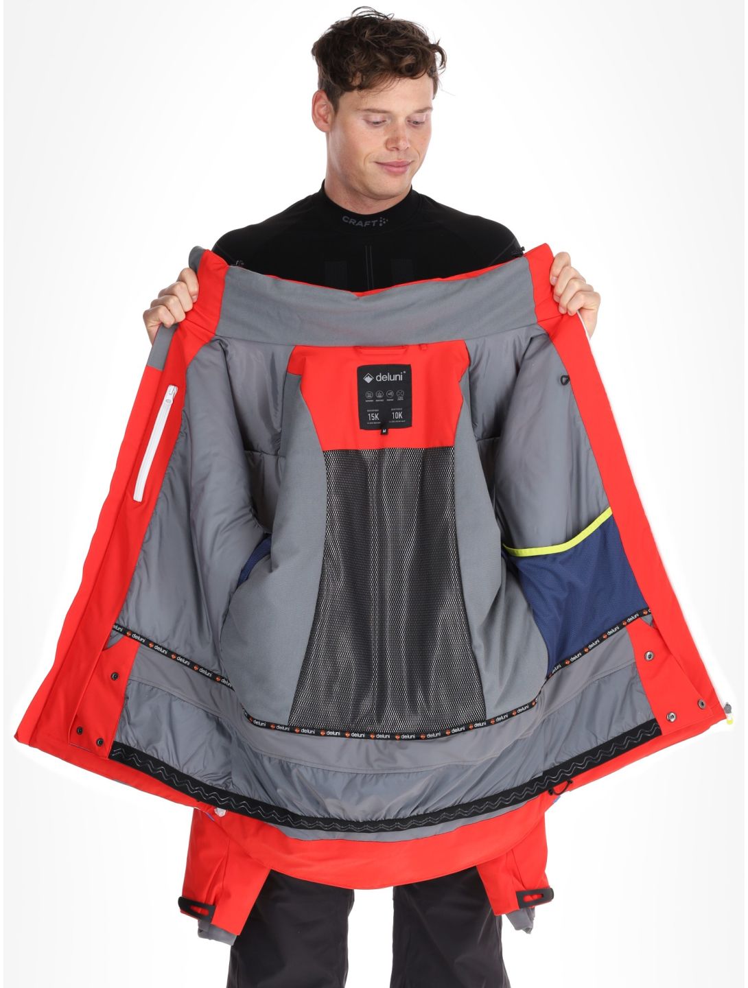 Deluni, Challenger 4 veste de ski hommes Red / Anthracite gris, rouge 