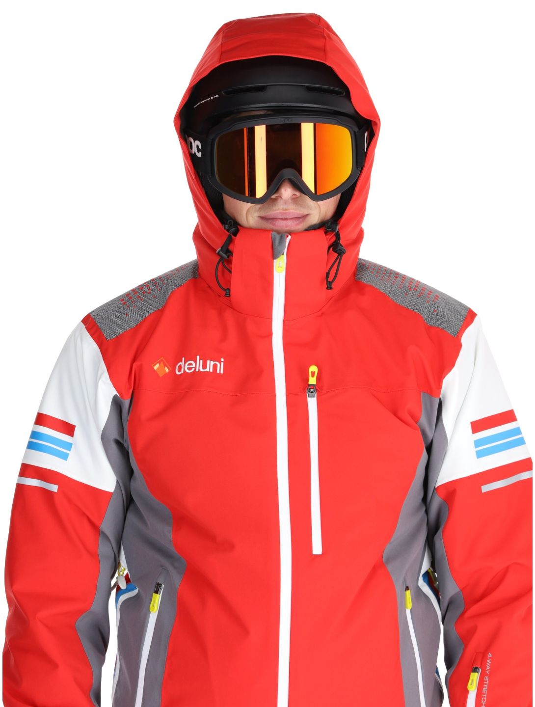 Deluni, Challenger 4 veste de ski hommes Red / Anthracite gris, rouge 