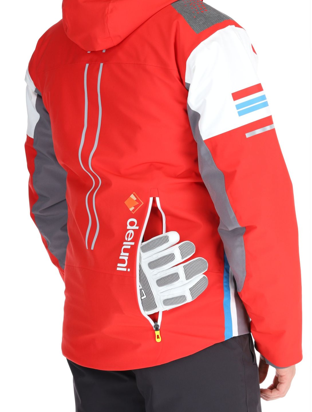 Deluni, Challenger 4 veste de ski hommes Red / Anthracite gris, rouge 