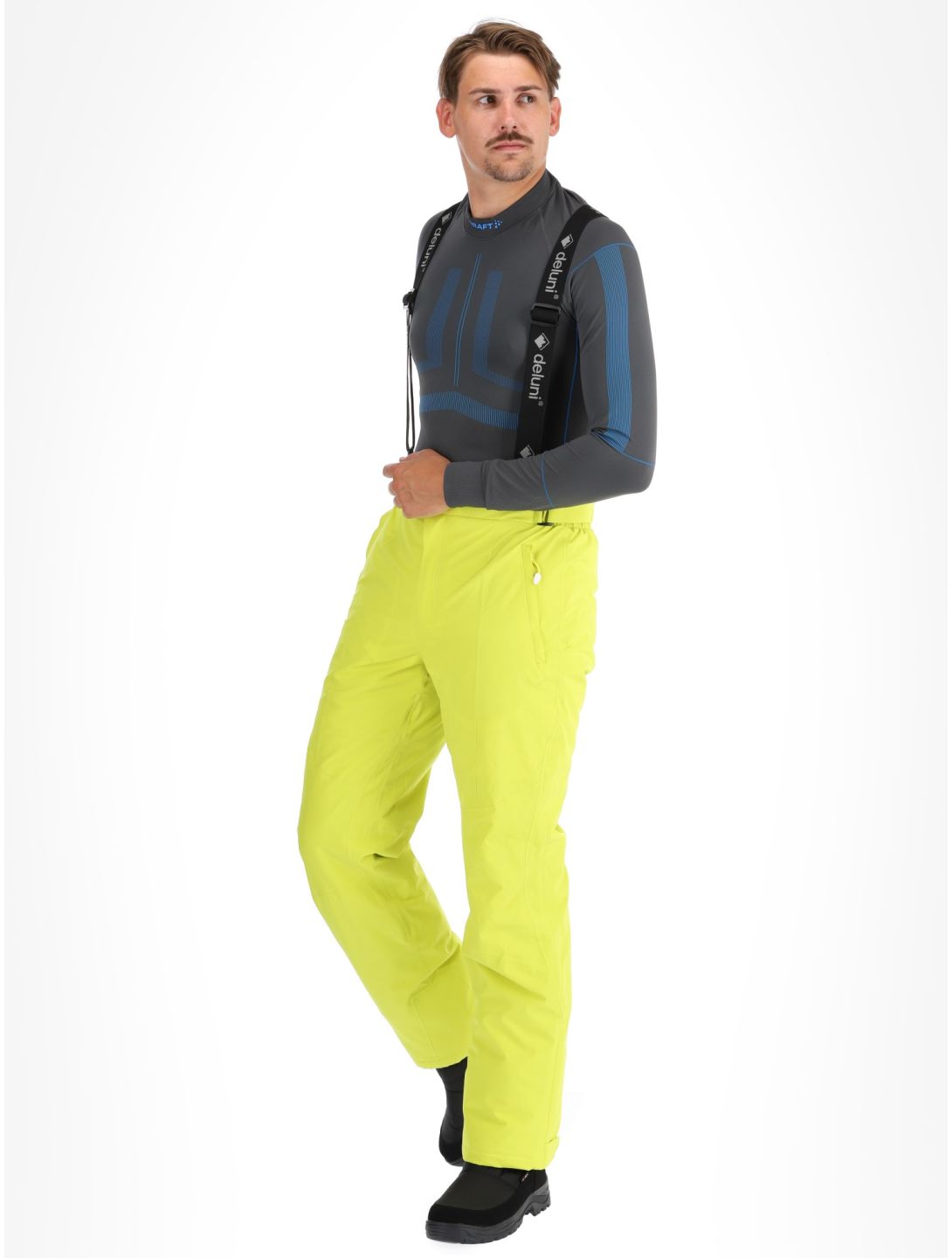 Deluni, Challenger 4 pantalon de ski hommes Yellow Lime jaune 