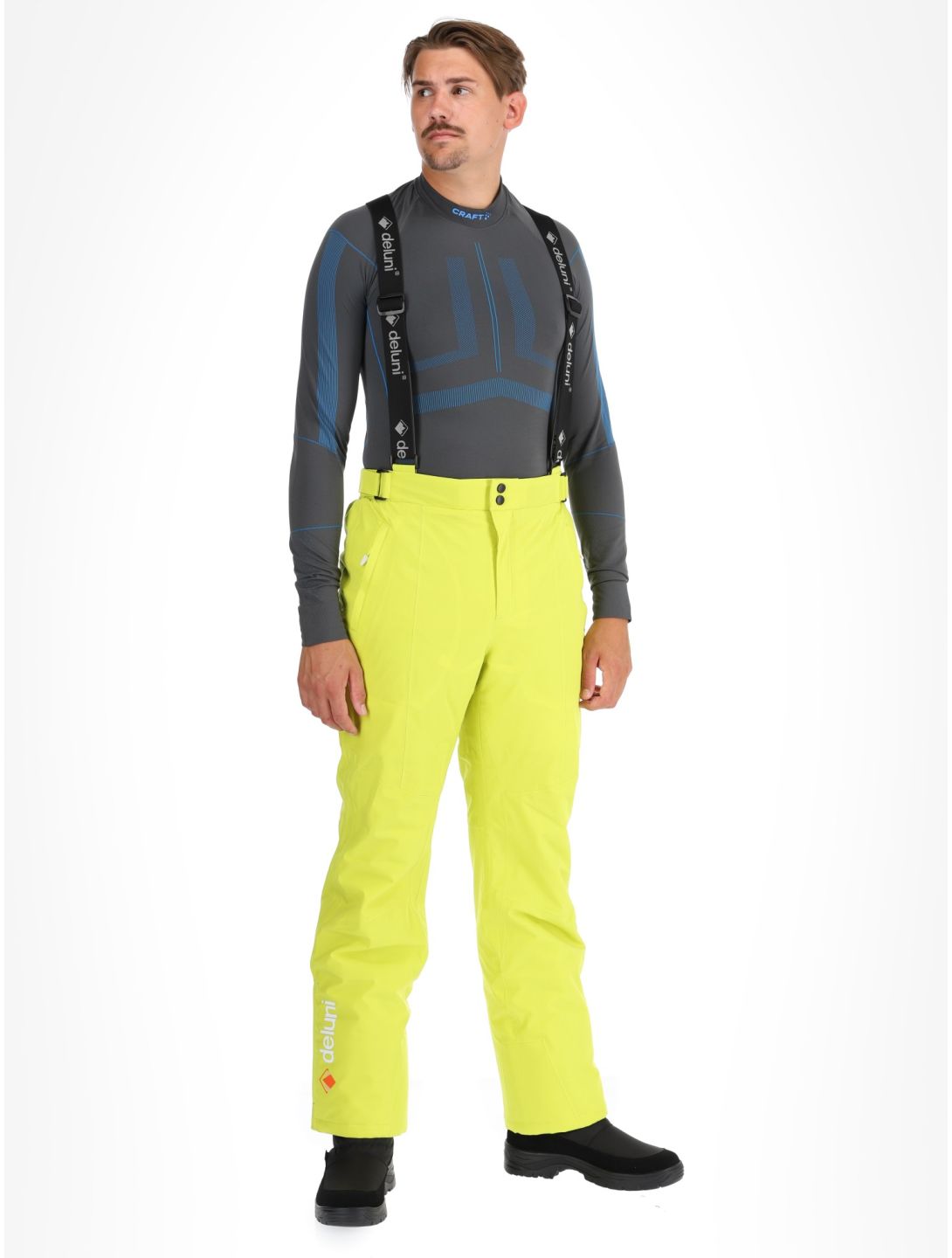 Deluni, Challenger 4 pantalon de ski hommes Yellow Lime jaune 