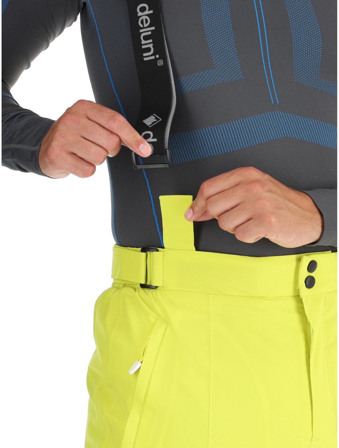 Deluni, Challenger 4 pantalon de ski hommes Yellow Lime jaune 